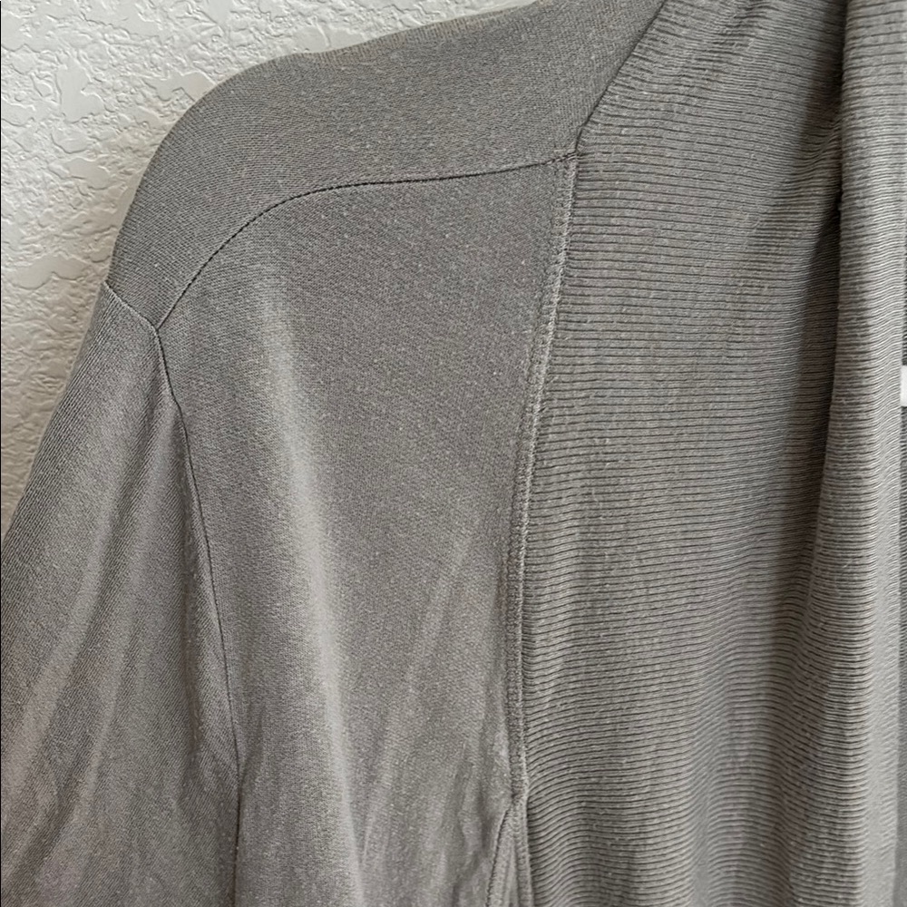 Gray Open Front Cardigan Sweater - Picture 3 of 5